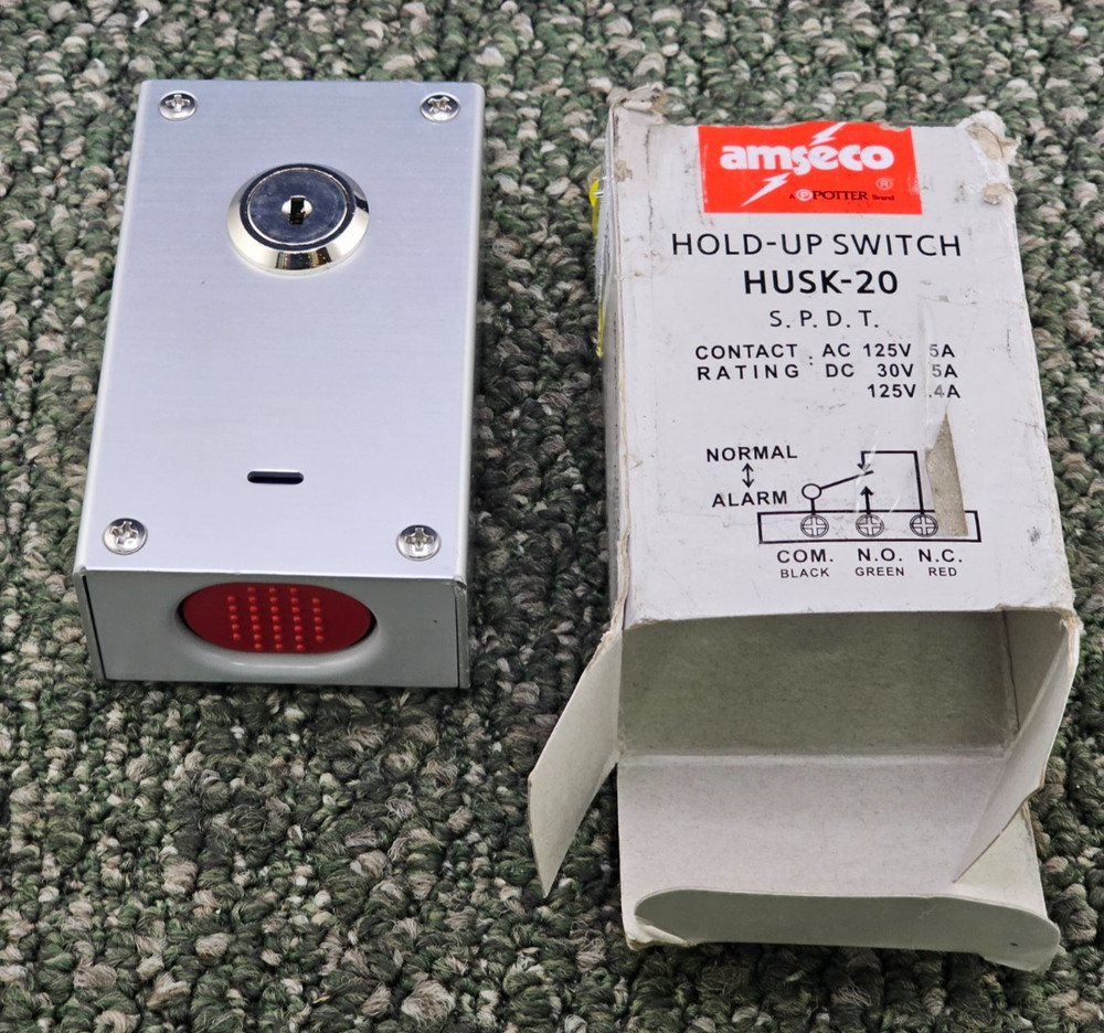 Amseco HUSK-20 Hold-Up Switch with Status Window NO KEY