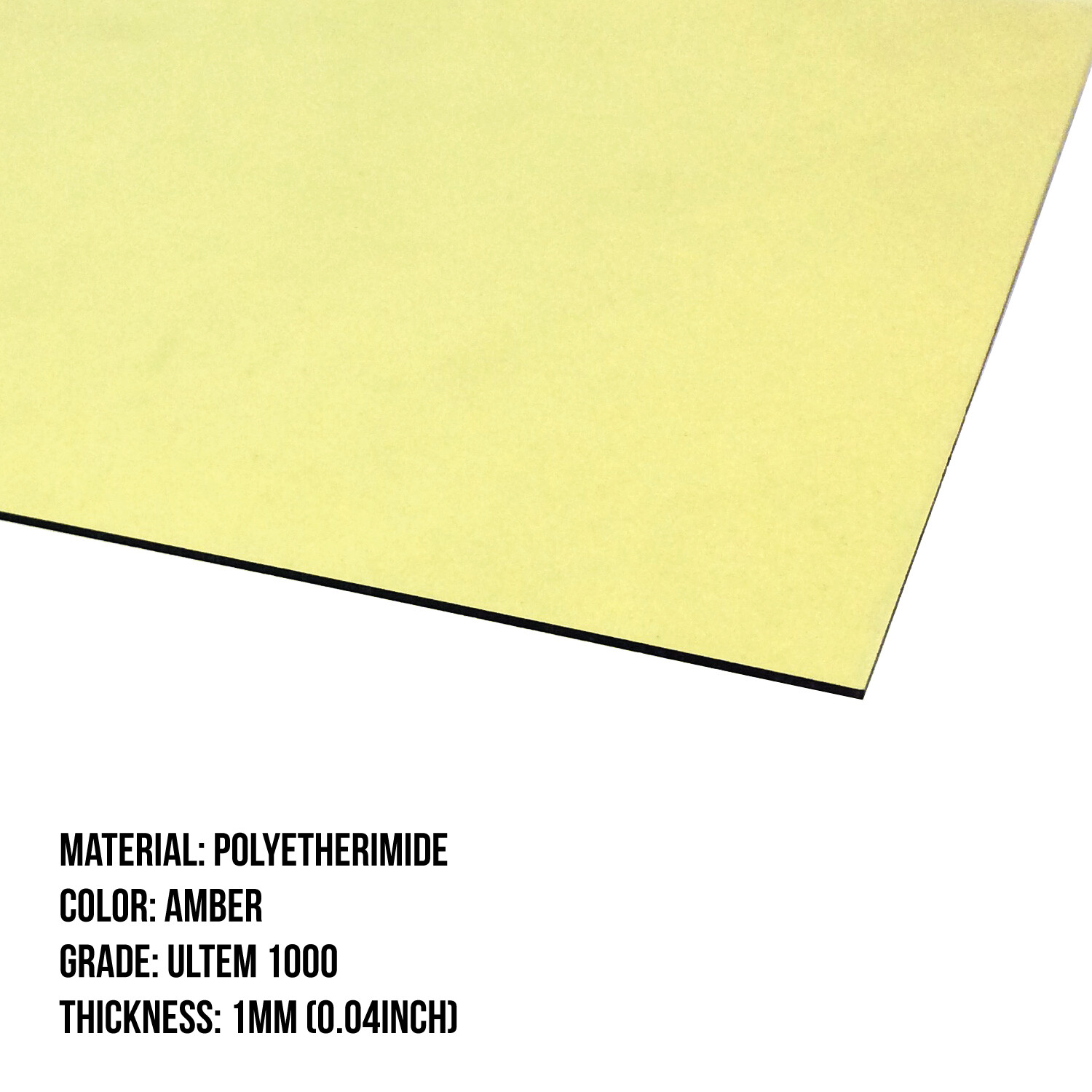 Gizmo Dorks PEI Sheet 1mm Thick 3D Printer Build Surface Ultem 1000, Made in USA