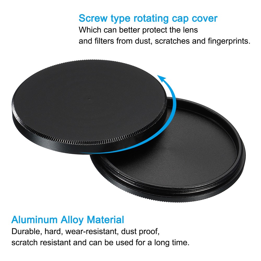 43mm Lens Filter Stack Cap Aluminum Alloy Circular Filter Stacks Black