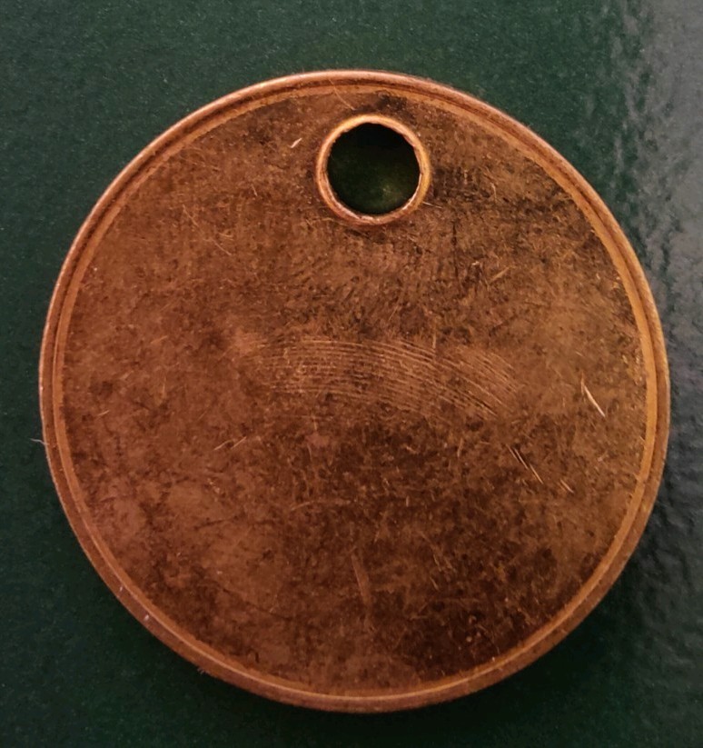 Woolley Colliery Pit Check Tally Token marked Woolley Colliery 3957