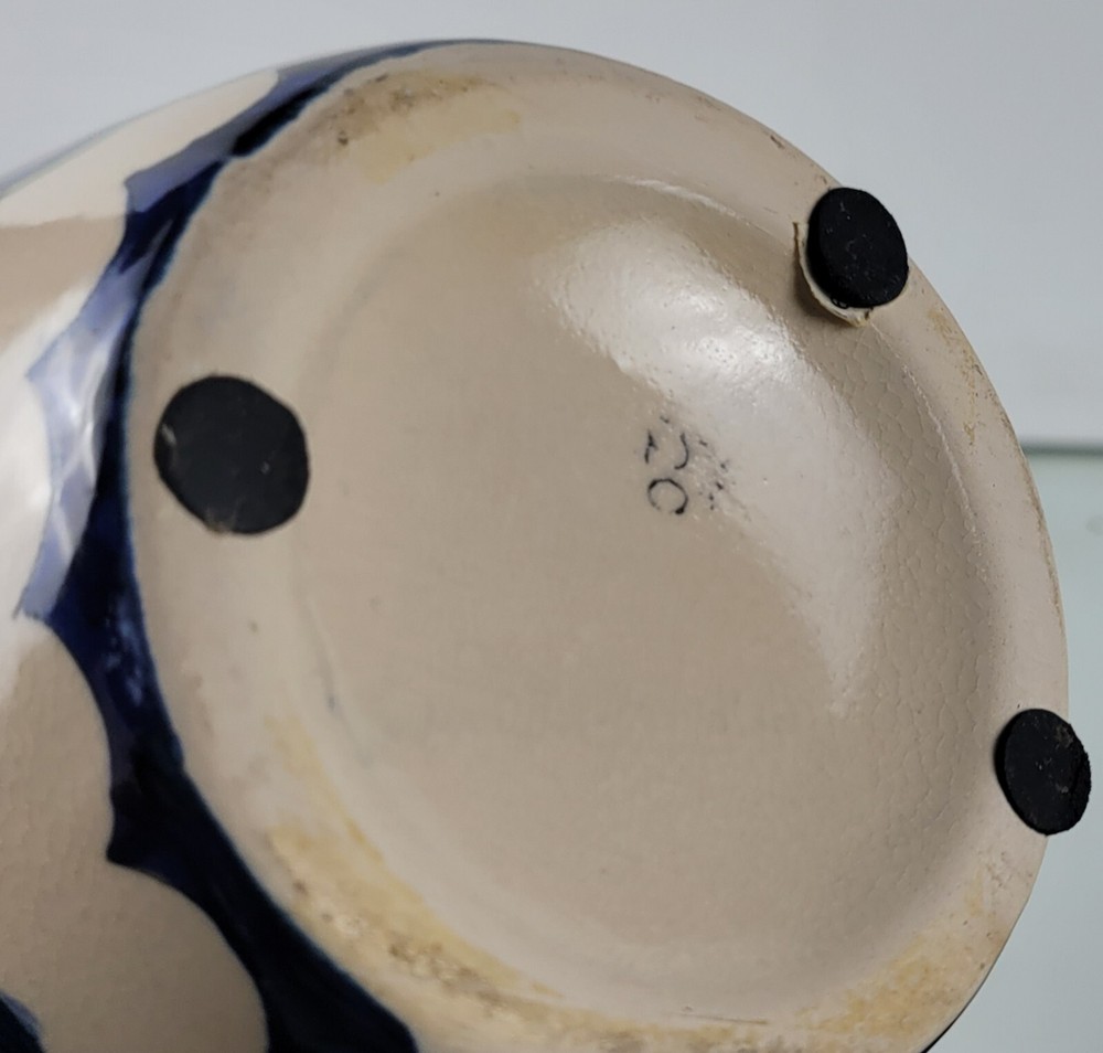 Decorative Vase - Hand-painted Fruit Pattern, Sculpted Handles