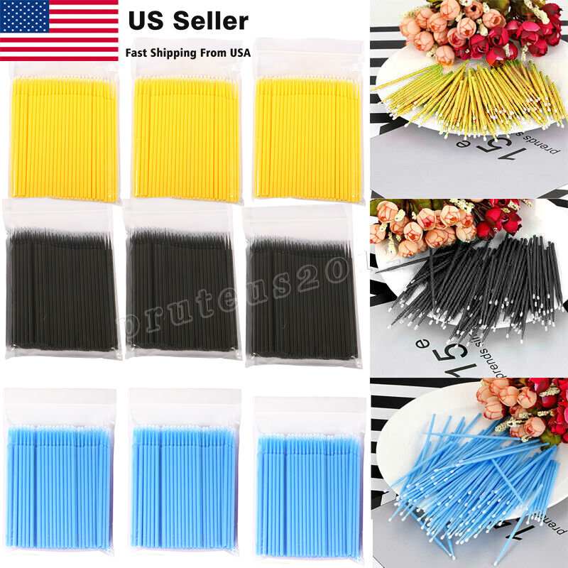 400 Pcs Disposable Materials Dental Micro Brush Applicator 4 Optional Sizes