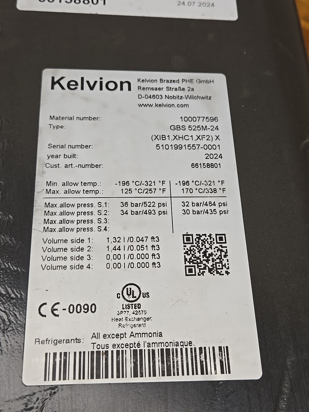 Kelvion GBS 525M-24 Brazed Plate Heat Exchanger NEW