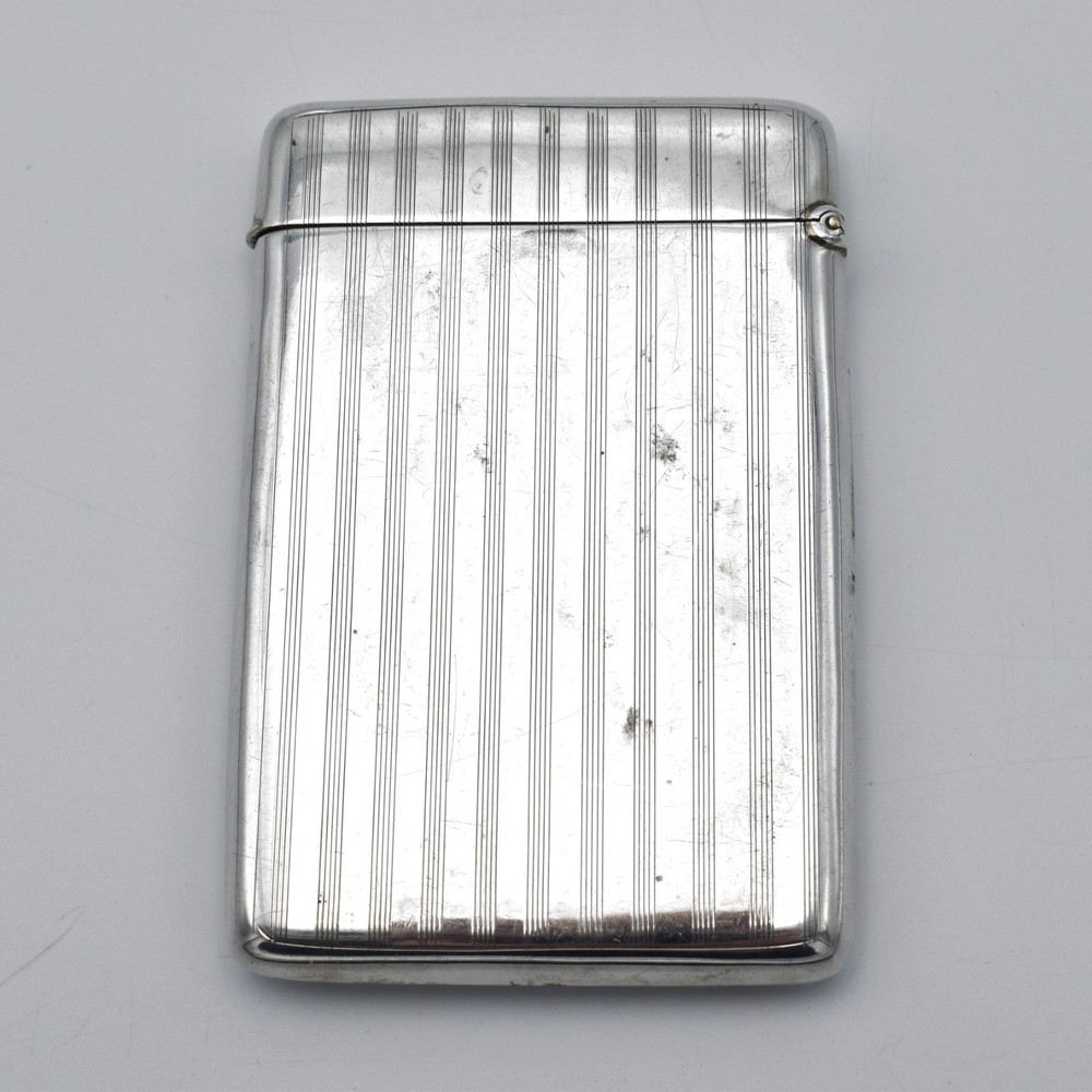 Antique Solid Silver Card Case Art Deco 1921 Chester