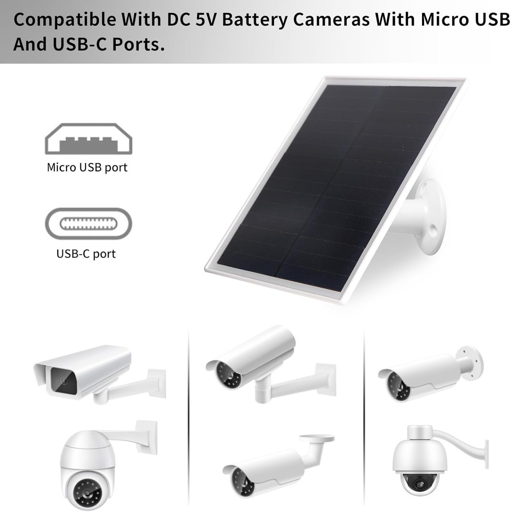 6W Solar Panel Charger, Solar Panel with Micro USB & USB-C Port for DC 5V Out...