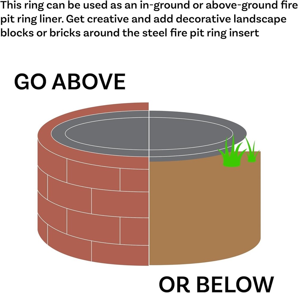 Customizable 36-Inch Fire Pit Insert - Easy Assembly with Safety Features