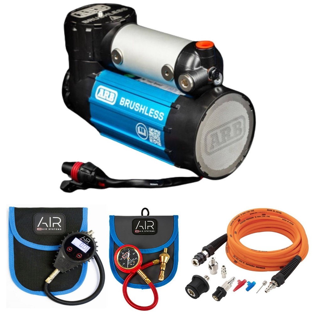 ARB Brushless Onboard Compressor w/ Pump Up Kit, Analog & Digital E-Z Deflator