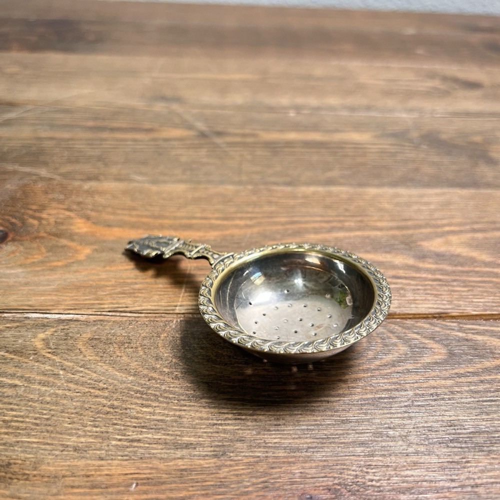 Vintage Dutch Holland Tea Strainer Silver Tone