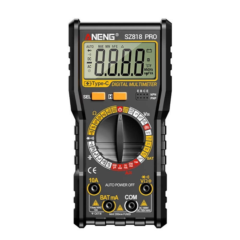 Accurate Digital Multimeter SZ818 PRO for AC DC Voltage and Current Testing Use