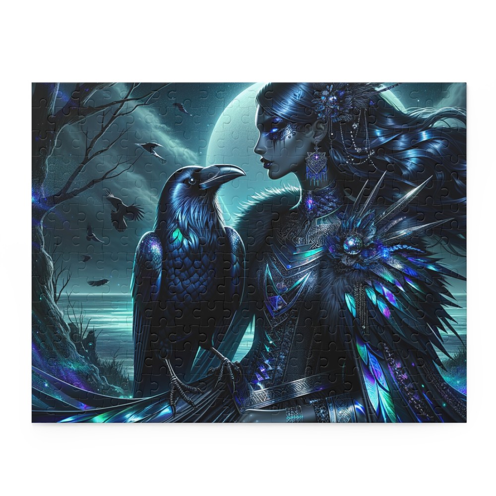 Puzzle (120, 252, 500-Piece) Ethereal Crow Empress Digital Artwork