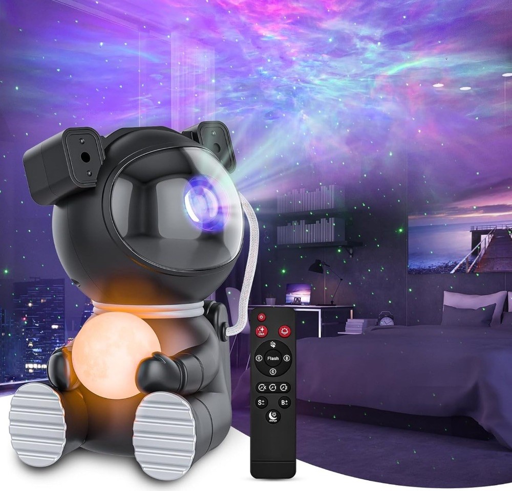Cayclay Astronaut Galaxy Star Projector LED Night Light w/ Remote & Timer