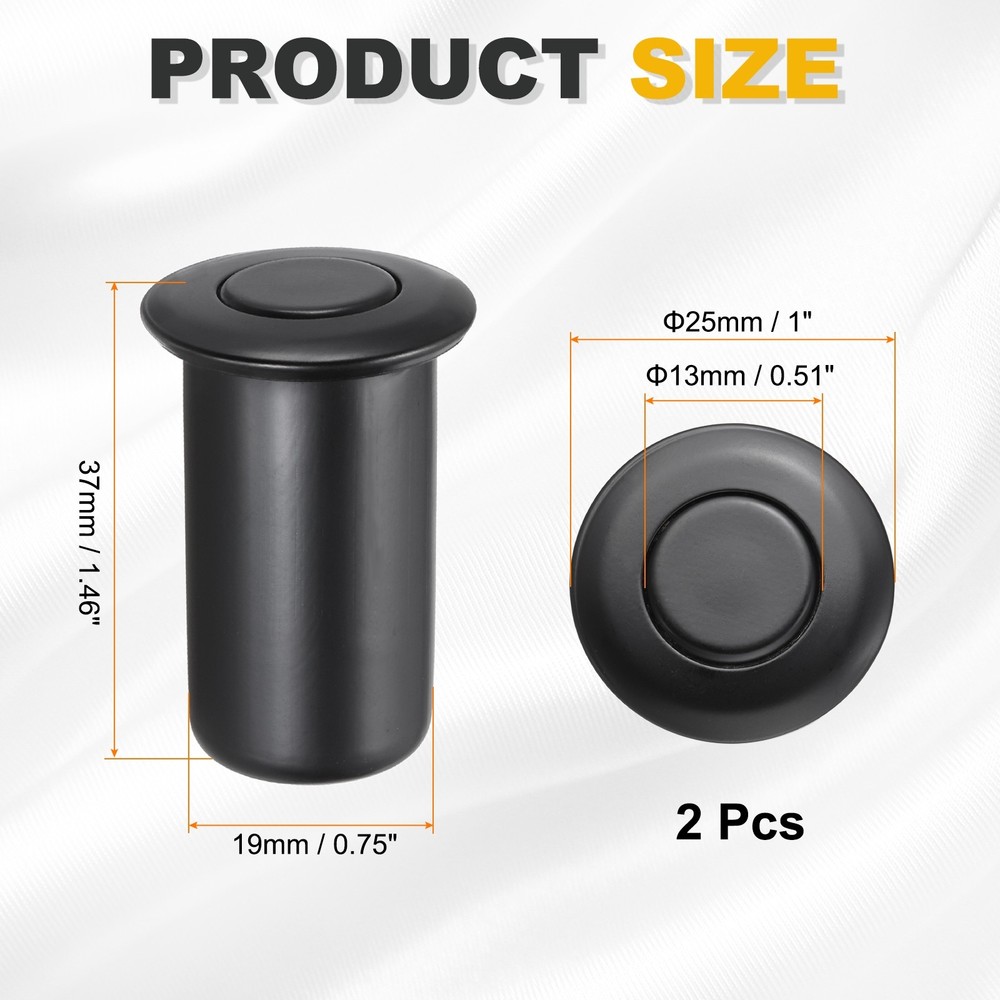2PCS 0.51" Door Latch Dust Protector, Dust-Proof Sliding Lock Insert, Black
