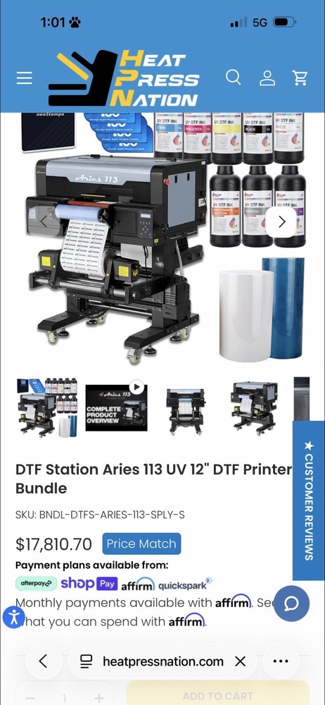 Aries 113 13 UV-DTF Printer