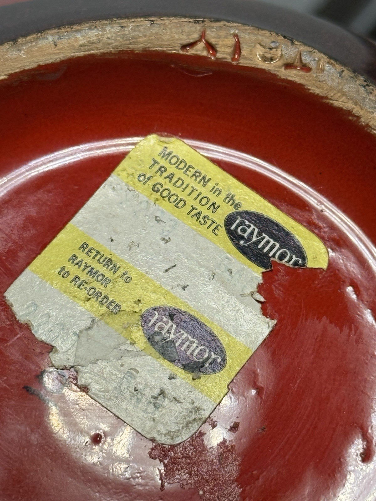 Vintage MCM Raymor Italy Pottery Vase Red & Black Beautiful Pattern MCM - Rare!