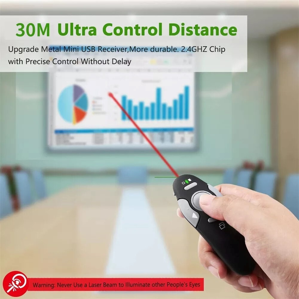 NEW!! PPT Wireless Presenter Expert - Laser Pointer in a Remote Control with USB