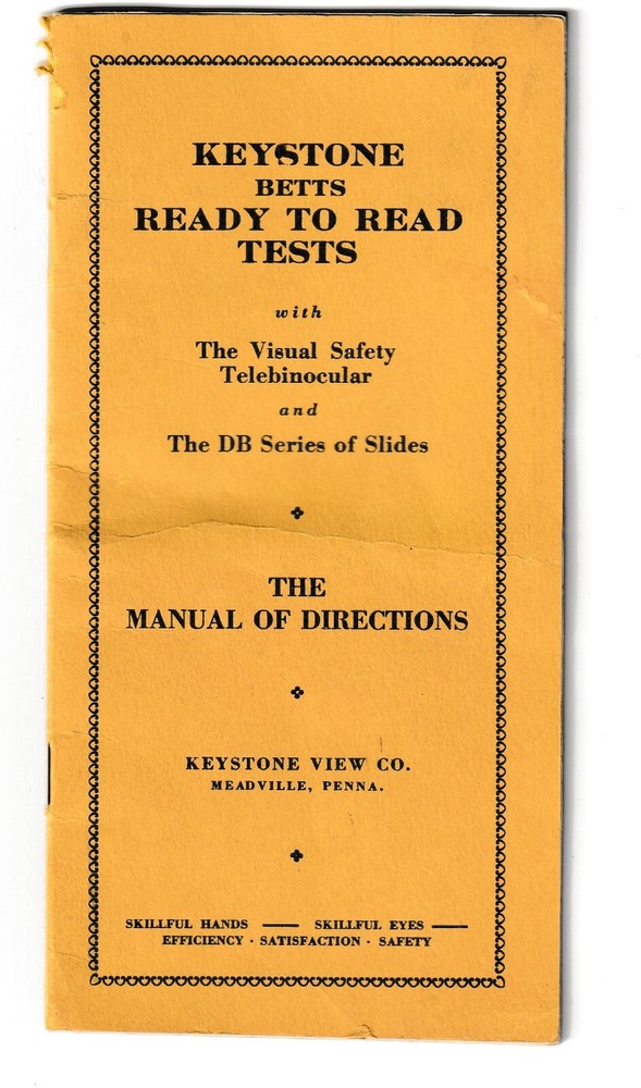 1930's Keystone Telebinocular Test with Case - Version 38