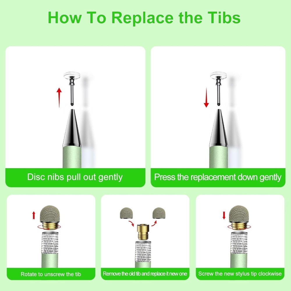 3-Pack Touchscreen Stylus Pens for iPhone, iPad, Android High Sensitivity