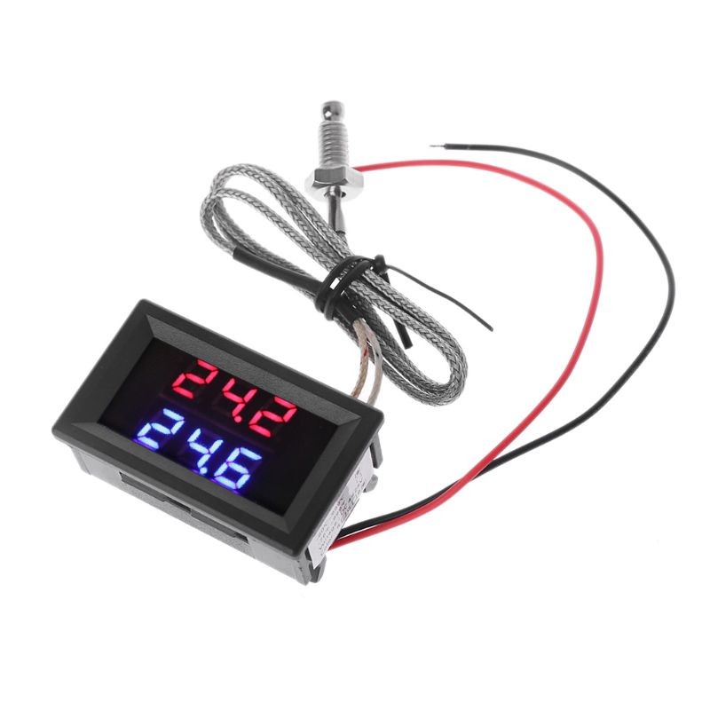 Upgrade Digital Temperature Meter Dual Display K-Type Thermocouple Temp Sensor