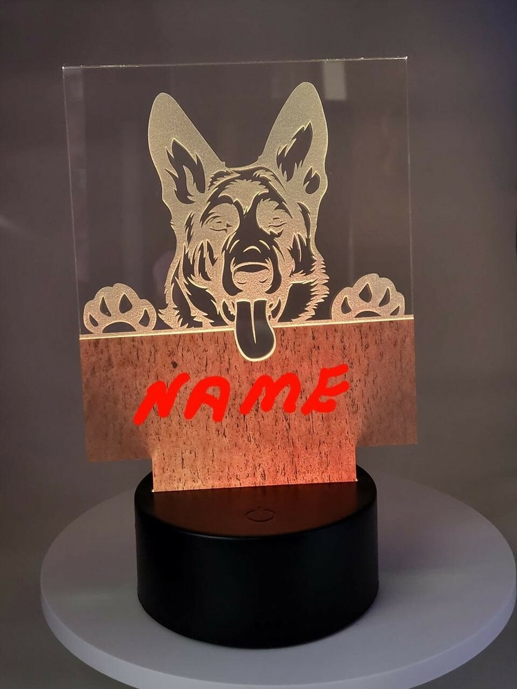 Personalized Custom Dog Breed Light, Night Light. German Shepherd