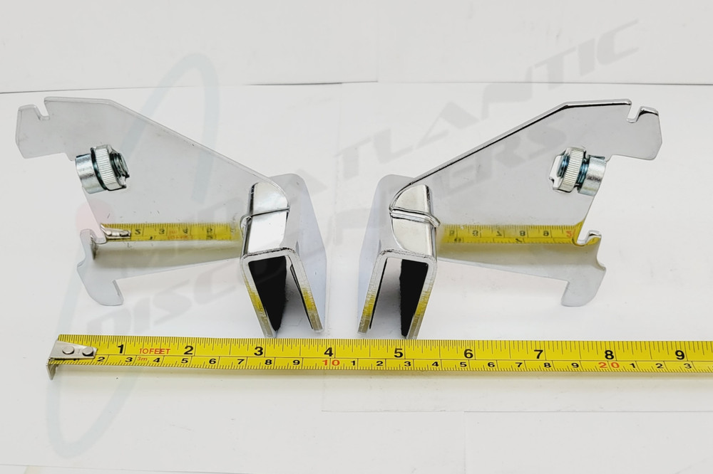 2 SSW 3" Chrome Dimensional Hangrail Bracket for Rectangular Slotted Standards