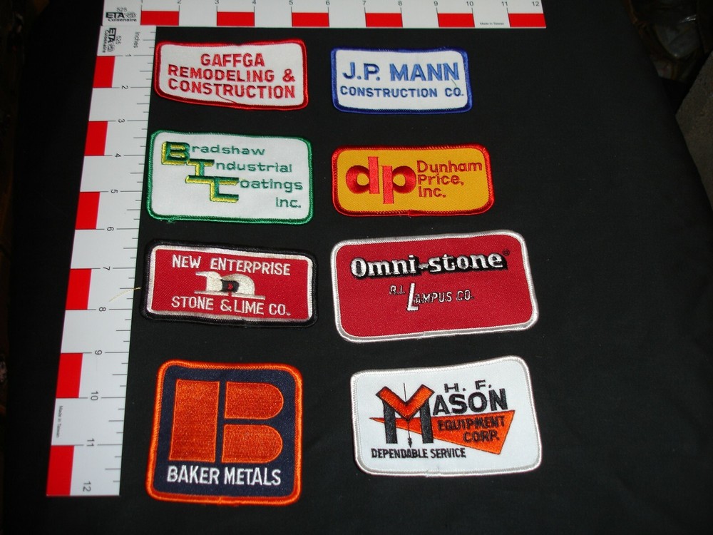 Construction related vintage advertising patch collection