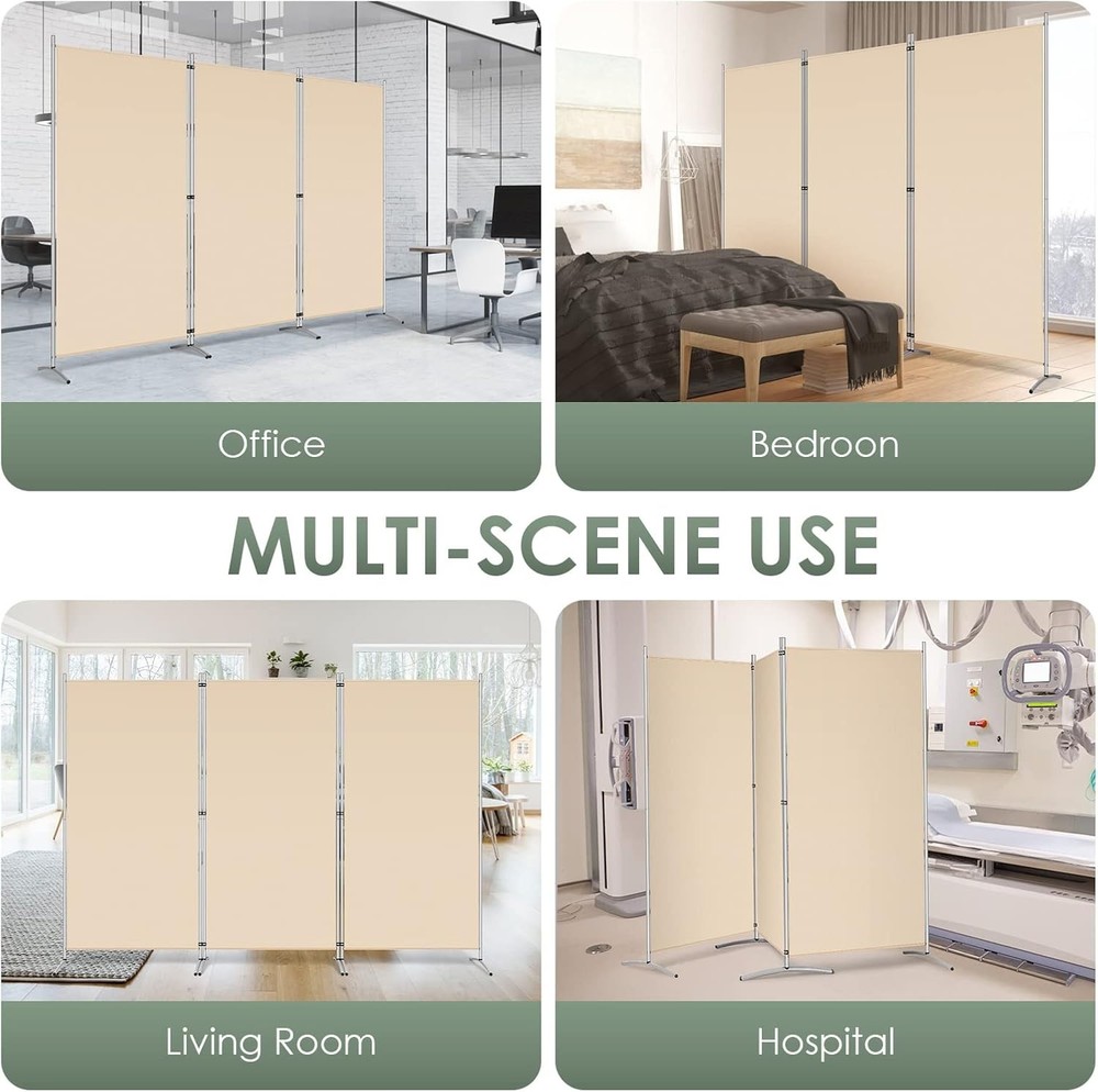 Versatile 3-Panel Freestanding Room Divider - Lightweight & Easy to Store