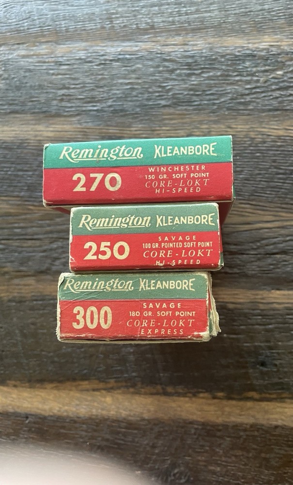 Three Vintage Empty Remington Kleenbore Ammo Boxes