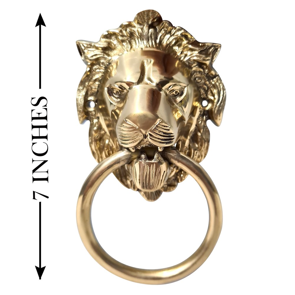 Authentic Brass Lion Door & Gate Knocker Handle Pull Door Accessories Home Decor