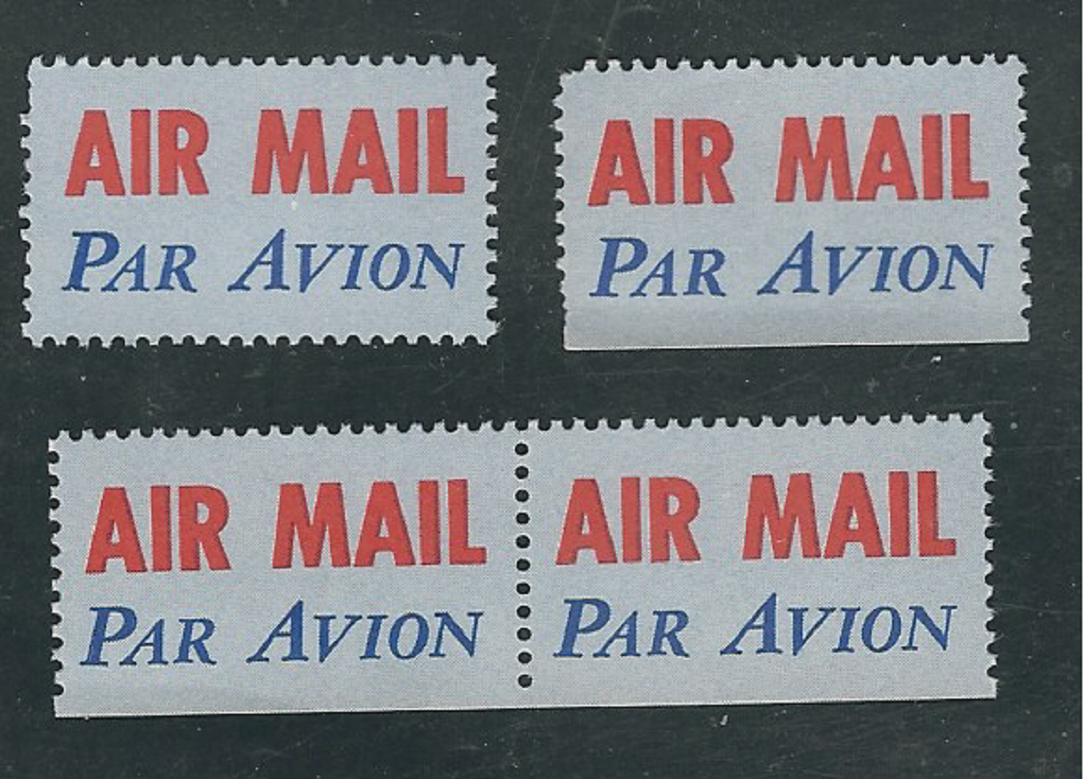 AIR MAIL...PAR AVION...4 Stickers...MNH