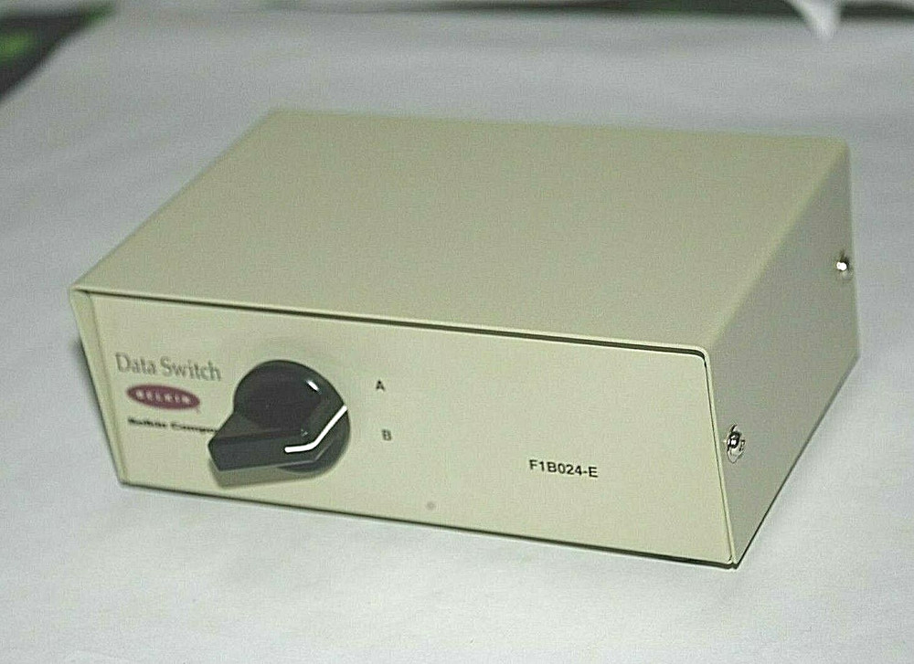 BELKIN Rotary 2 Port Data Transfer Switch F1B024-E Serial Parallel Printer Hub