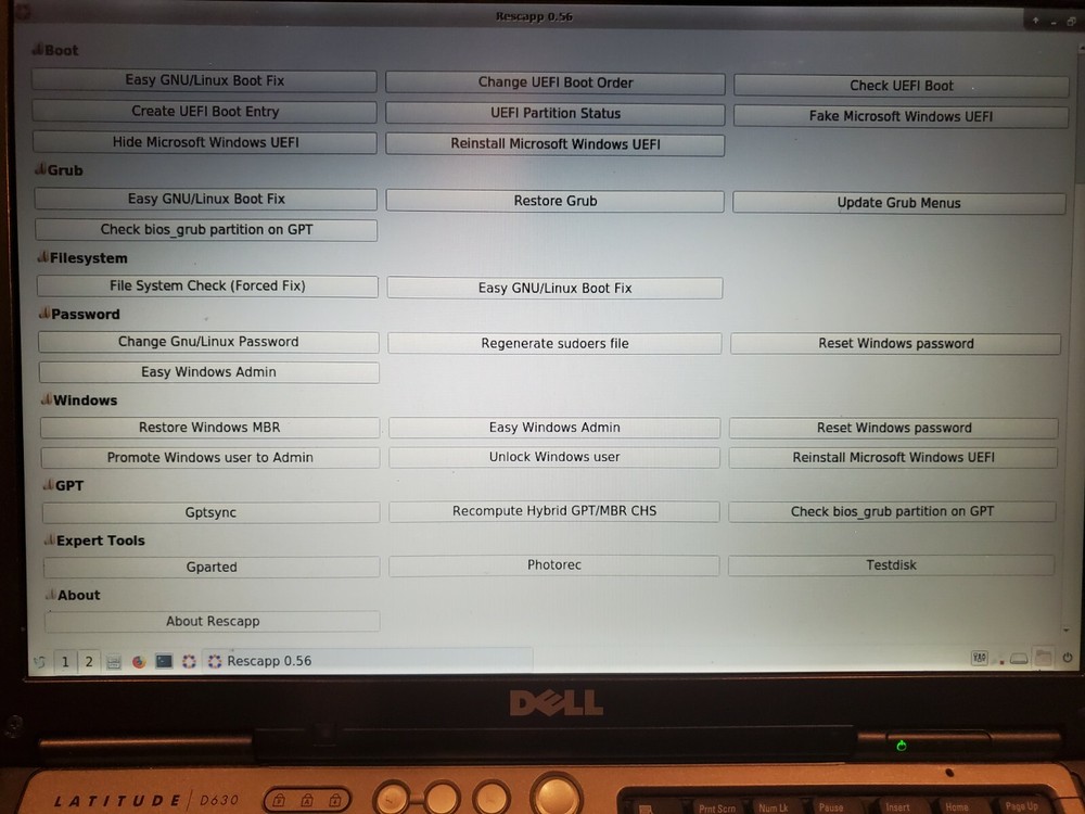 Rescatux 0.73 Bootable Rescue Windows/Linux OS 16G USB Stick