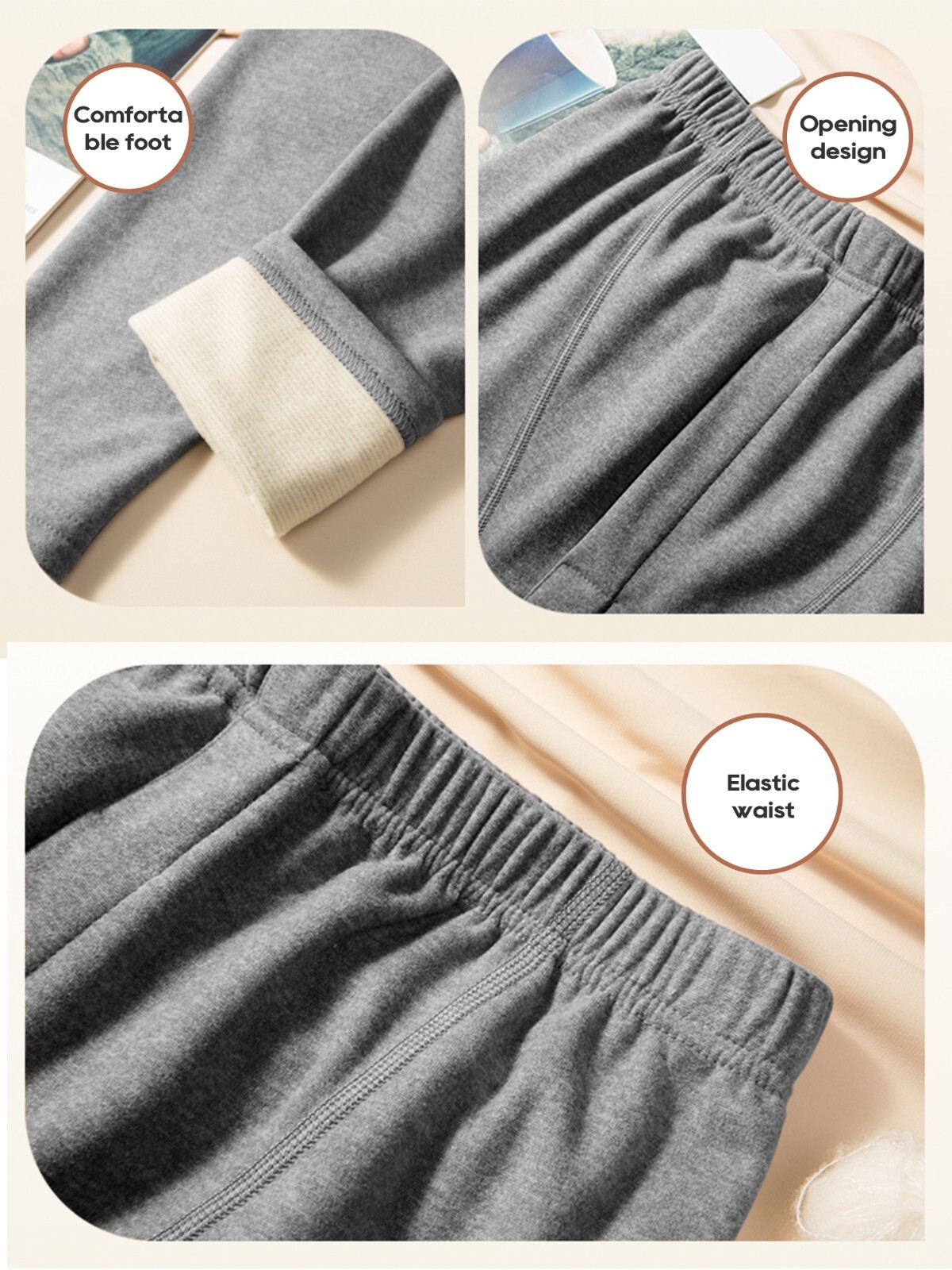 Men's Thermal Underwear Set Cashmere Silk Lining Pajama Set Long Johns Soft