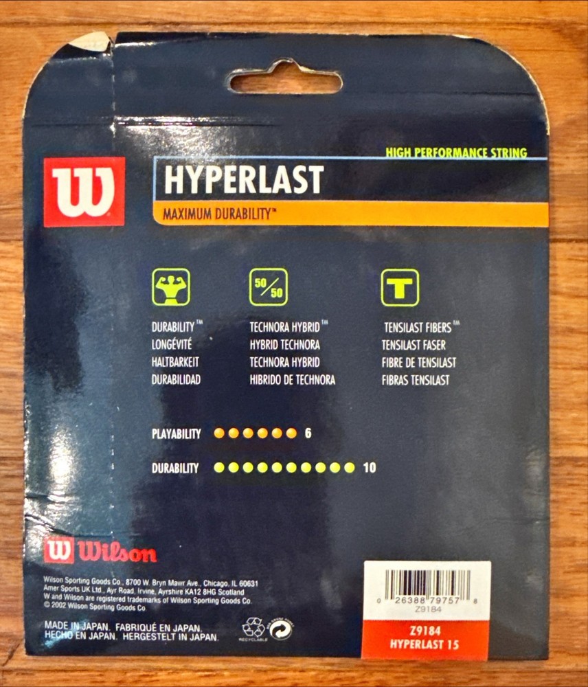 Wilson Hyperlast Tennis String - 15 Guage