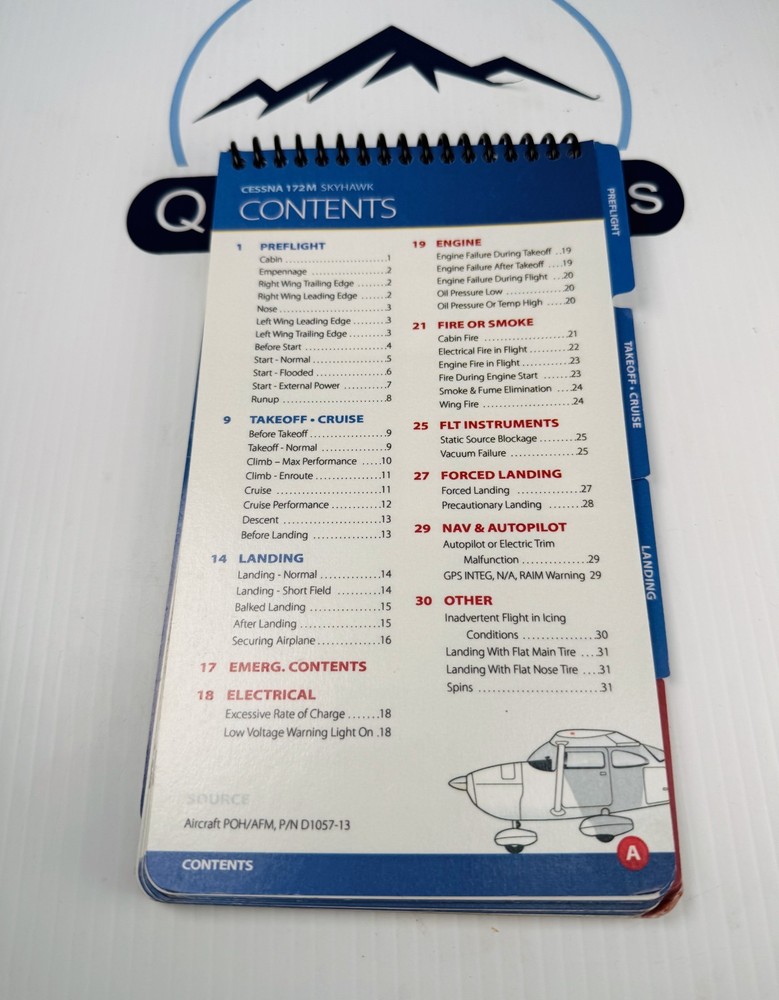 Qref Cessna 172M Skyhawk Quick Reference Checklist CE-172M-1 VFR IFR