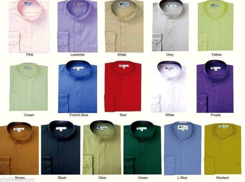 Fotino Landi TDC SG01 Men's Mandarin Collar Dress Shirt