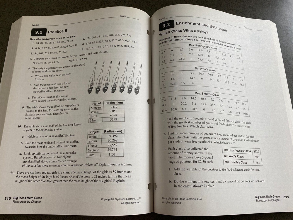 BIG IDEAS MATH: RESOURCES BY CHAPTER GREEN/COURSE 1 By Holt Mcdougal