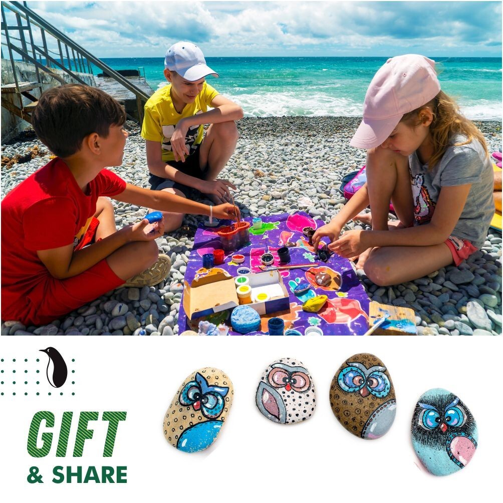 20 River Rocks for Painting, Flat & Smooth Stones, No Sharp Edges, 2" to 4"