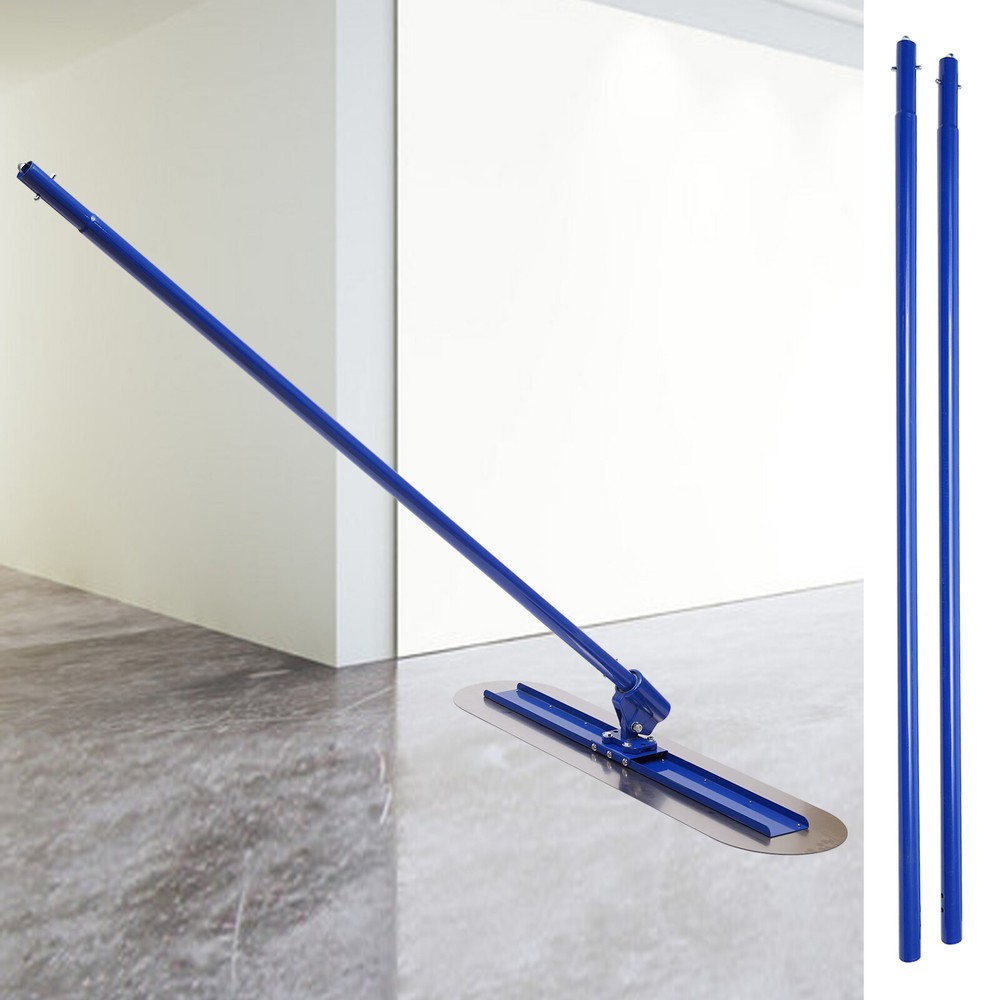 48”x12” Blue Float Concrete Tool Cement Pavement Trowel Float w/5.9ft Poles