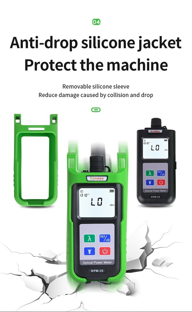 Fiber Optic Power Meter KPM-35 With 7 Wavelength, FTTH SM&MM Light Source Tester