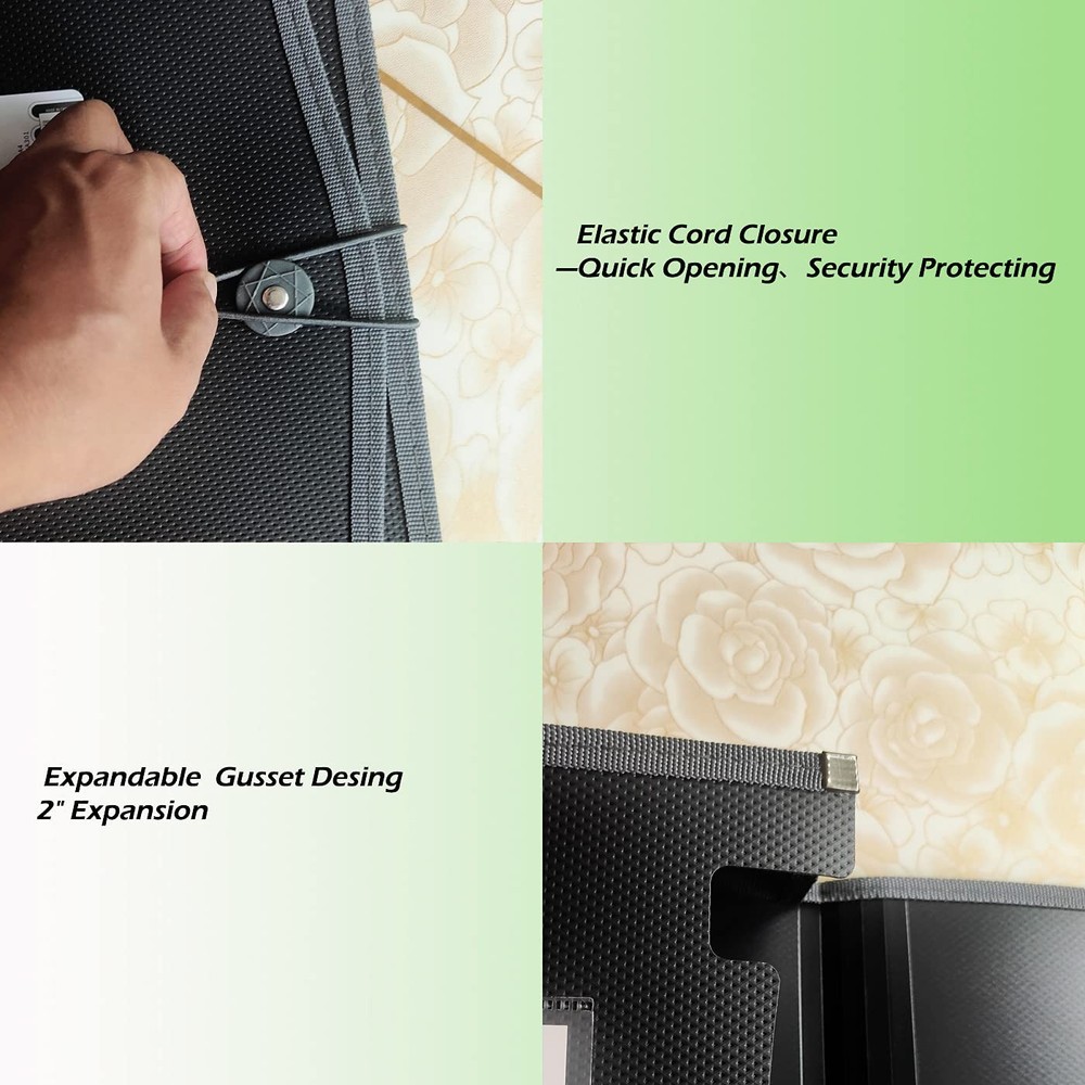 Premium Quality Plastic Expanding File Folder Document Organizer, 3.5" Expans...