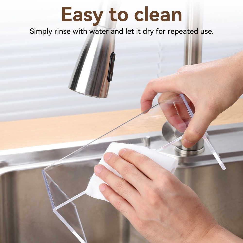 Display Risers, 6 Pcs(7.9”L~8.3”L~8.7”L) Rectangular Clear Acrylic Showcase