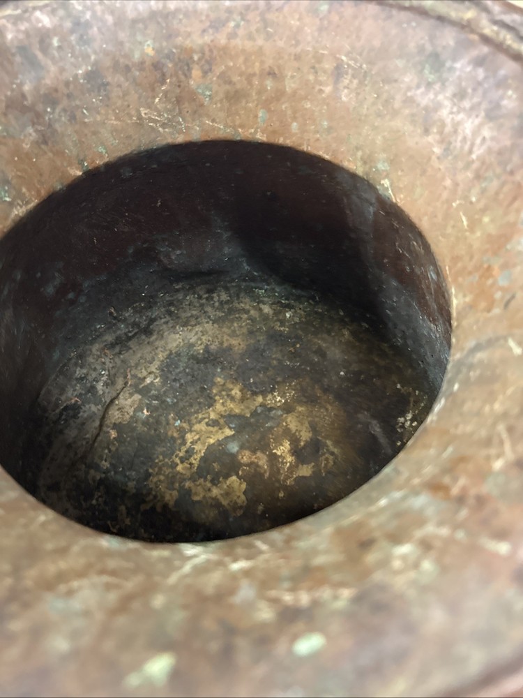 Vintage Antique Solid Copper Cuspidor Spitoon 12” Lot Of 2