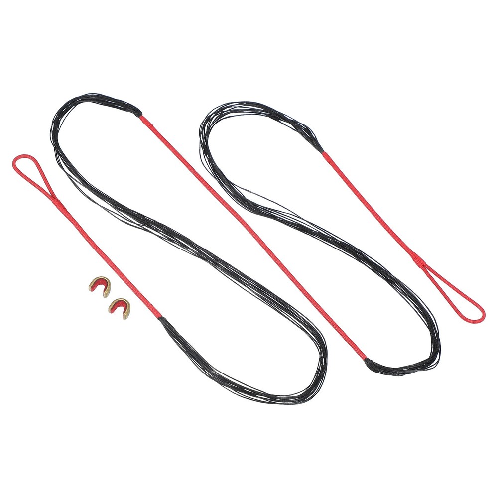 Bow String Replacement,16 Strands with Nock Point for AMO 52", Red-Black