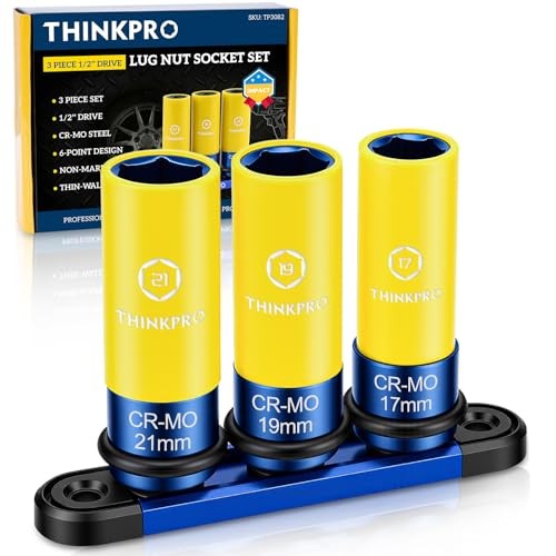 1/2" Drive Impact Lug Nut Socket Set|3 Pieces Non Marring Lug Nut 3PC