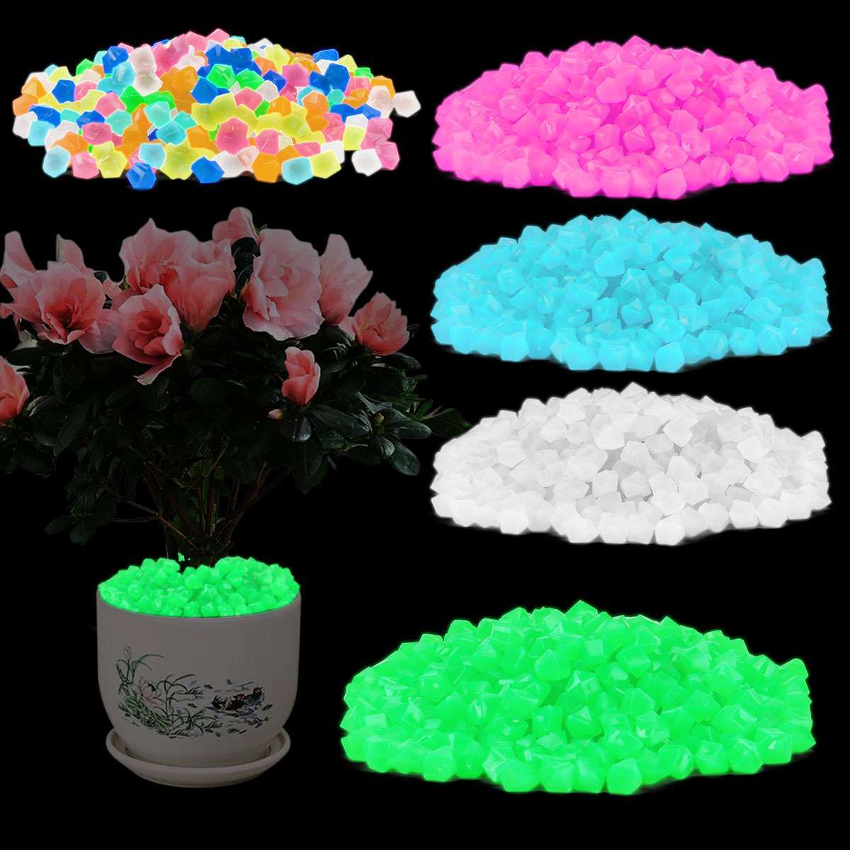 300-900x Glow in The Dark Pebbles Garden Glowing Rocks Fish Tank Luminous Stones