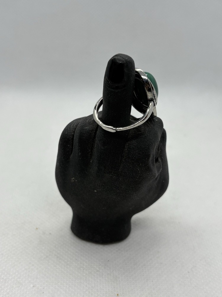 Malachite Adjustable Alloy Ring