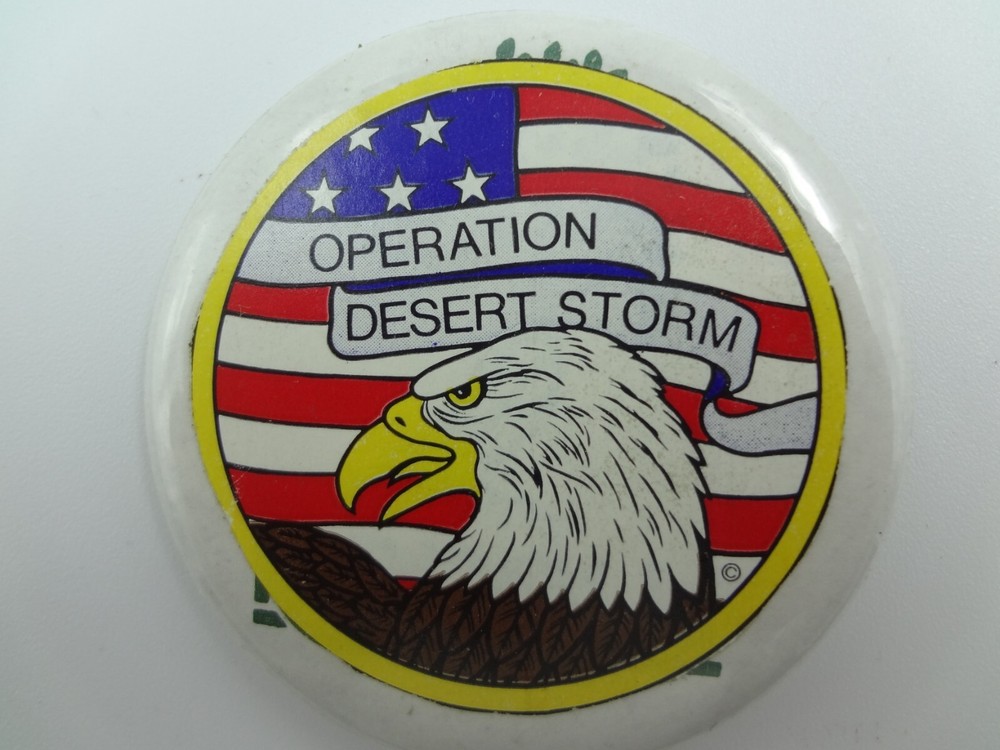 Operation Desert Storm Sticker on a Pinback Pin Button