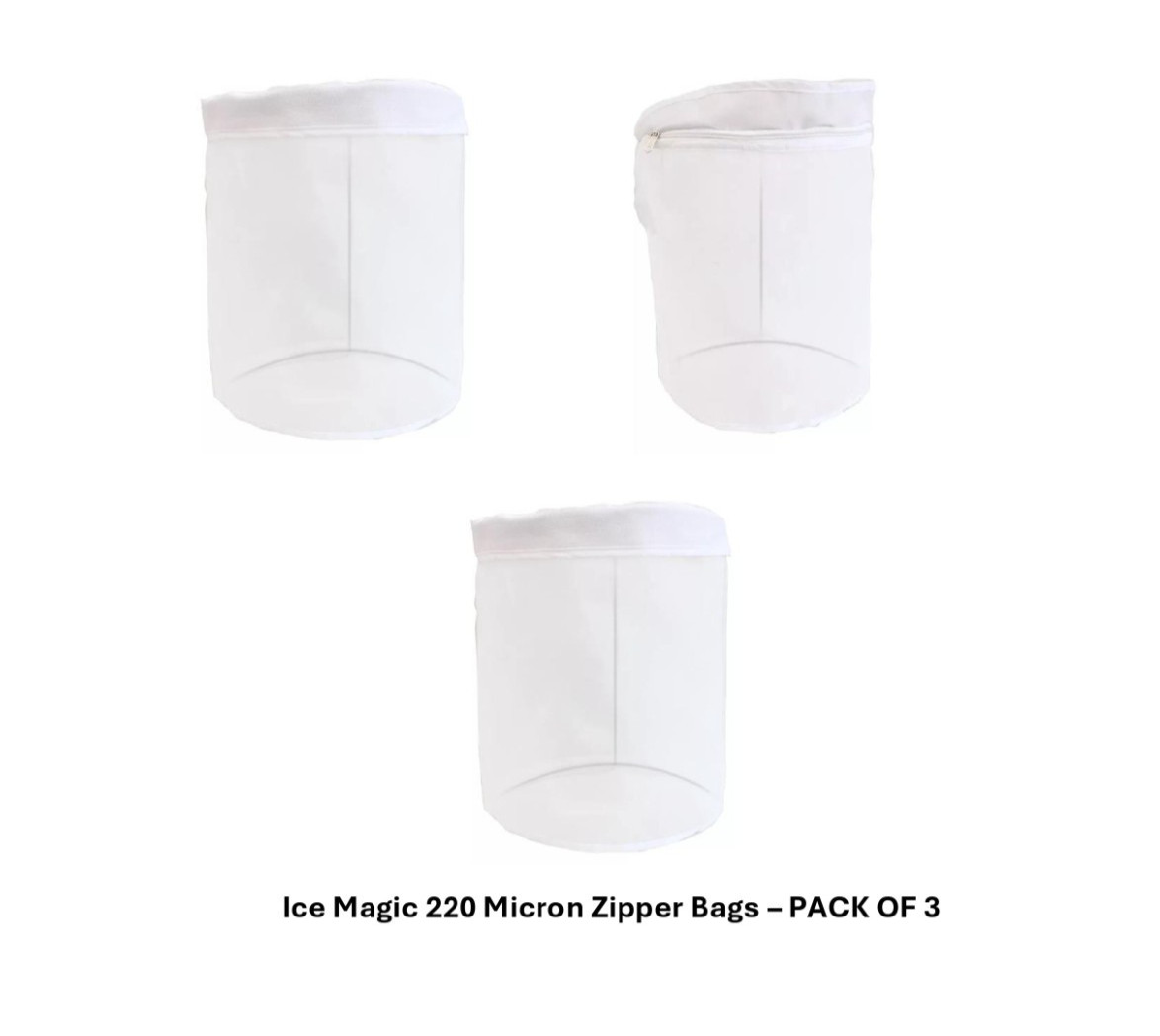 ICE MAGIC Bubble Bags 220 Micron 2 Gallon Zipper Bags 3 PACK - USA SELLER