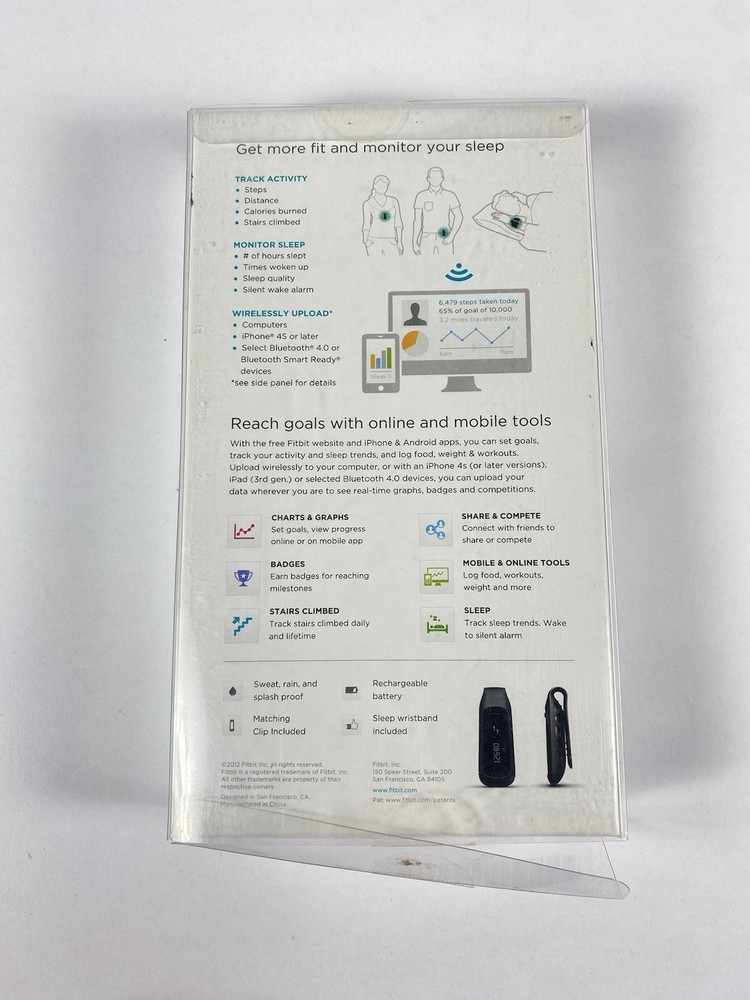 Fitbit One Wireless Activity Sleep Tracker FB103 Black (Untested)