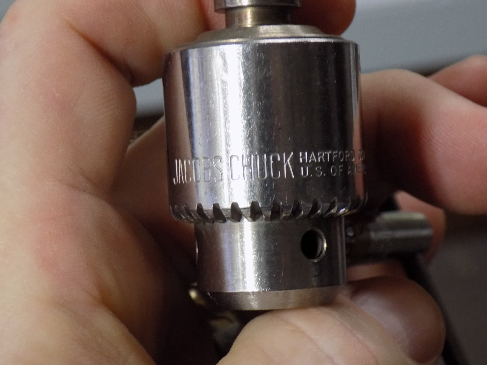 Vintage used Jacobs Chuck with key 1M 0 to 1/4 inch